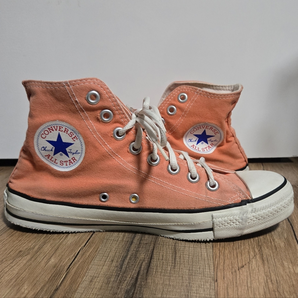 Vintage 70's Converse All Star High Top Sneakers Faded Orange